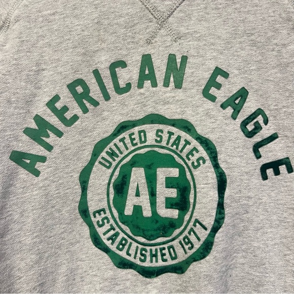American Eagle Outfitters Gray and Green Crewneck Sweater size medium - Picture 4 of 12
